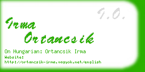 irma ortancsik business card